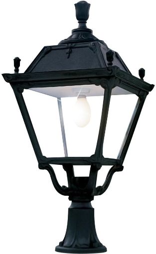 Picture of Elia Lot E27 (No Lamp) Assembled, Classic Wall Lantern, Black/Clear