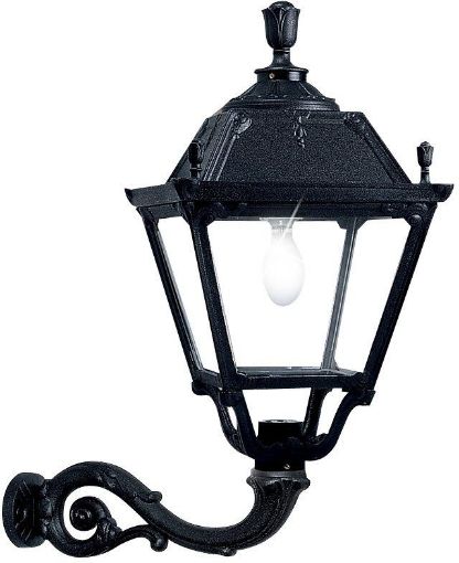 Picture of Elia Adam E27 (No Lamp) Assembled, Classic Wall Lantern, Black/Clear