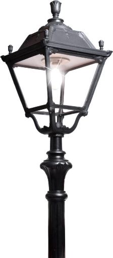 Picture of Elia Tabor E27 (No Lamp) Assembled, Classic Post Lantern, Black/Clear
